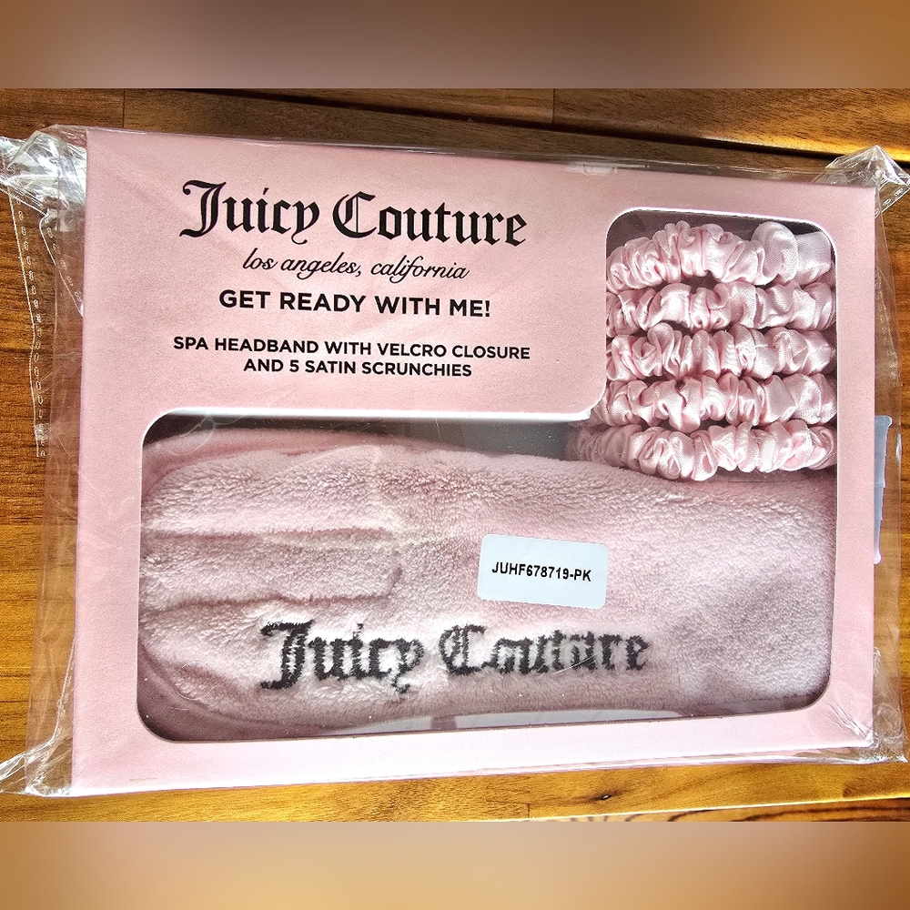 NEW! Juicy Couture Spa Headband and Scrunchies Set